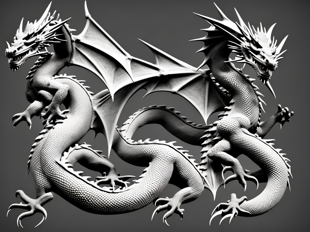 Openjourney prompt Dragon , Blender, Model, No Color, PromptHero
