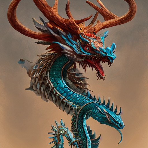 Stable Diffusion prompt: cyan the complete dragon has a - PromptHero