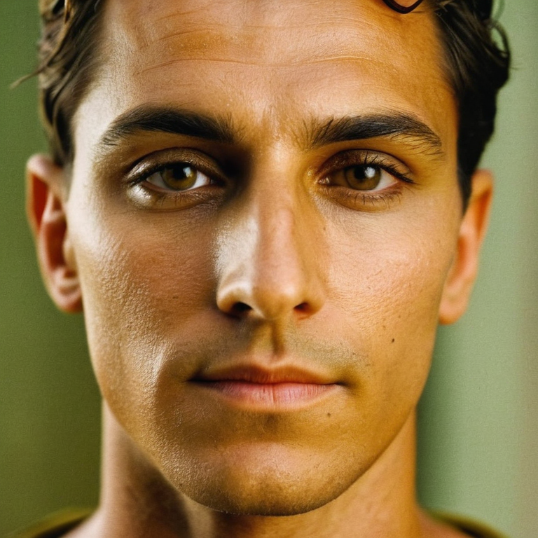 front shot, actor photo of a Caucasian olive skin underto l  looks at viewer, cinematic shot