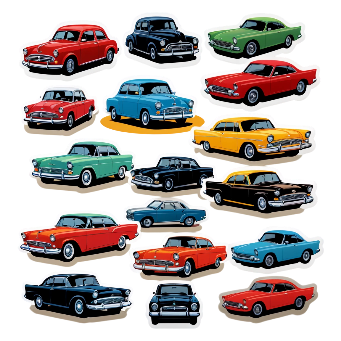 with classic cars vintage stickers