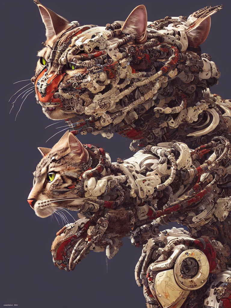 Stable Diffusion prompt: portrait of a hybrid robot cat, - PromptHero