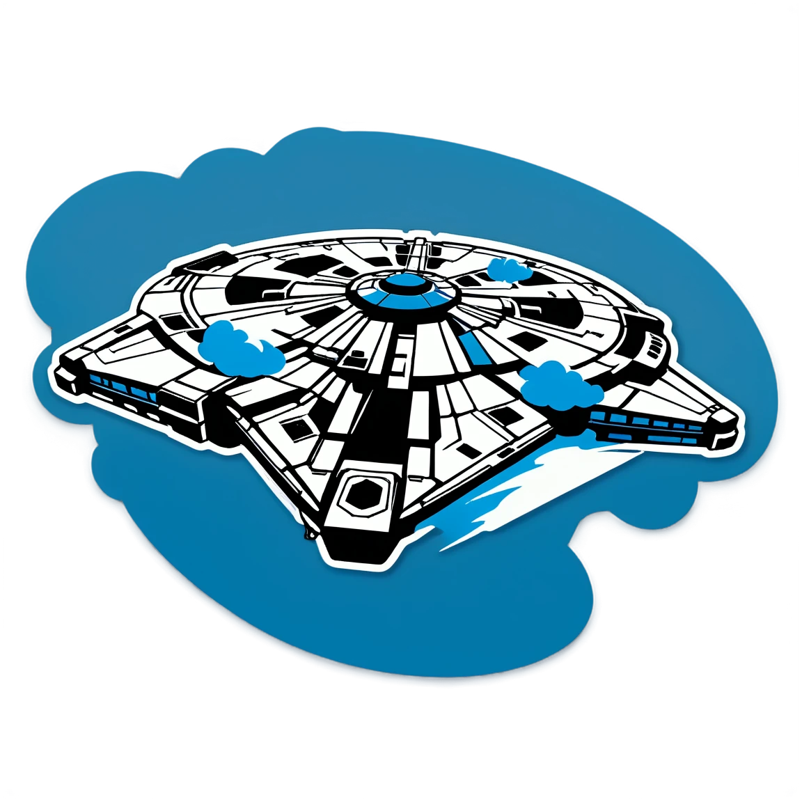 flying the Millennium Falcon star-wars stickers