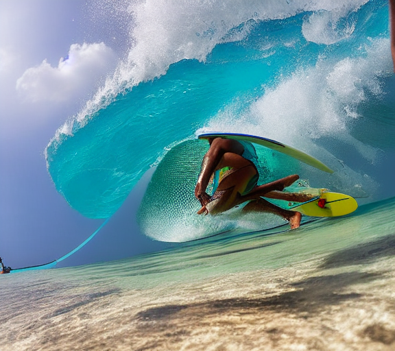 A surfer in Maldives by jerk face