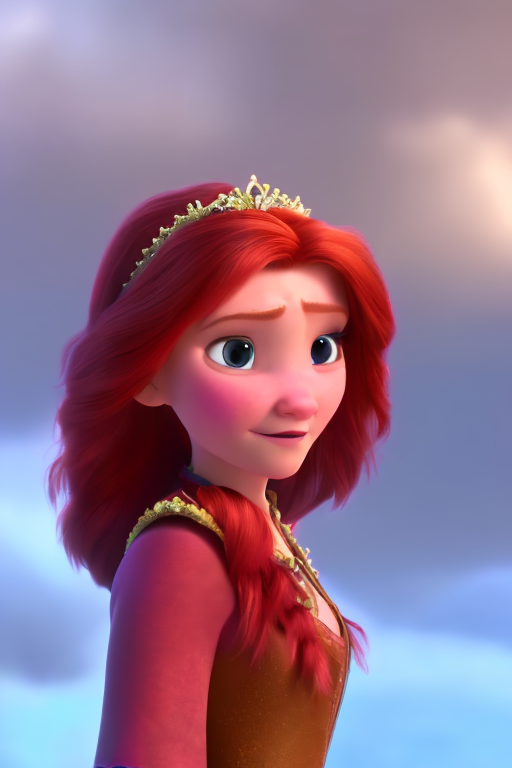 Mo-Di Diffusion prompt: a magical princess with red hair, - PromptHero