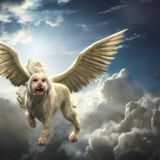 Stable Diffusion Prompt: Falkor Flying Majestically Among - Prompthero