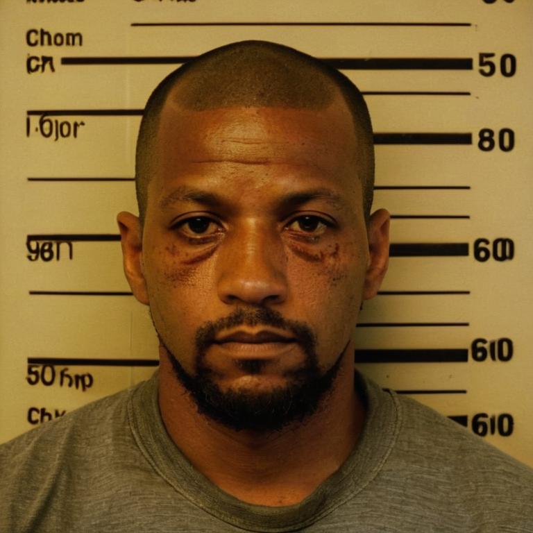 front shot, mugshot photo of a man  looks at viewer, cinematic shot