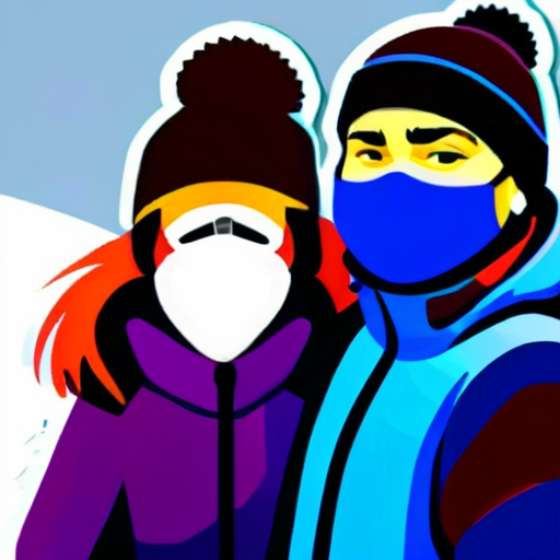 couple with snowboarding clothes, transparent background