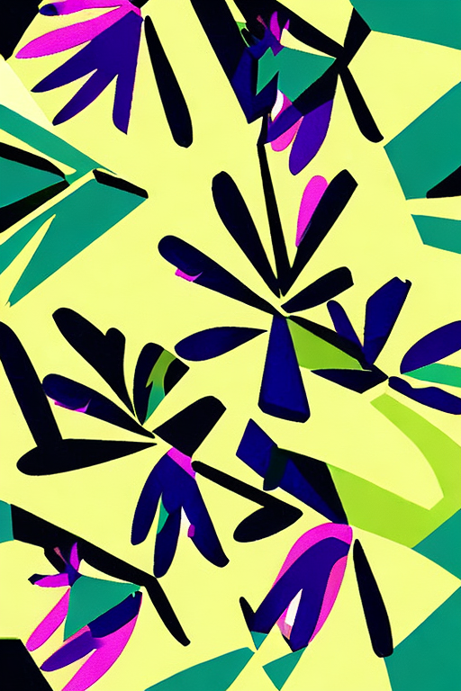 AI generated art representing "floral design, minimalist colours, by matisse."