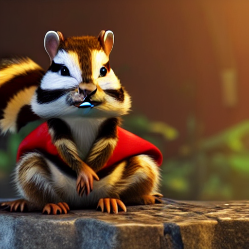 chipmunk dressed in Kraven the Hunter's costume