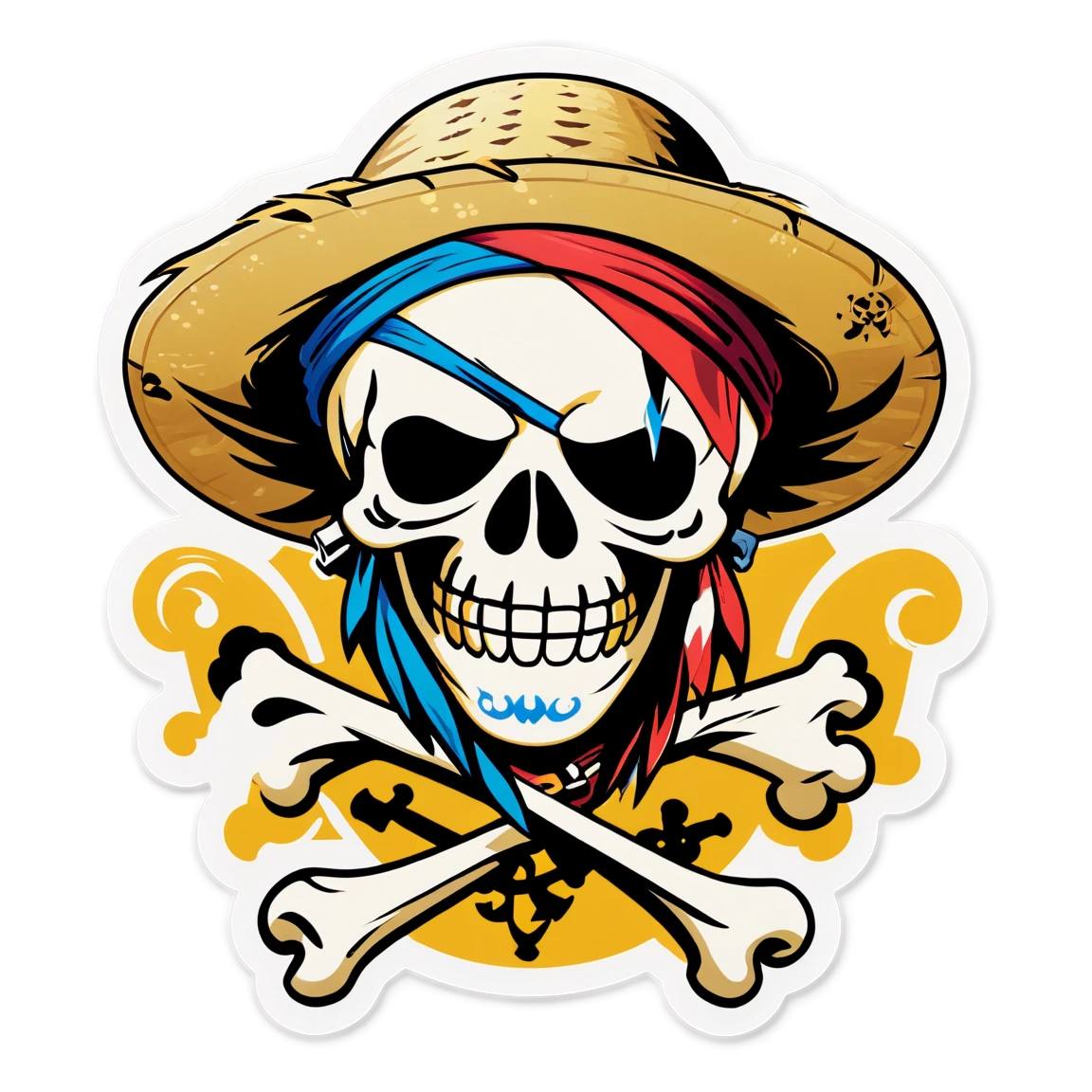 with the Straw Hat Pirates one-piece stickers