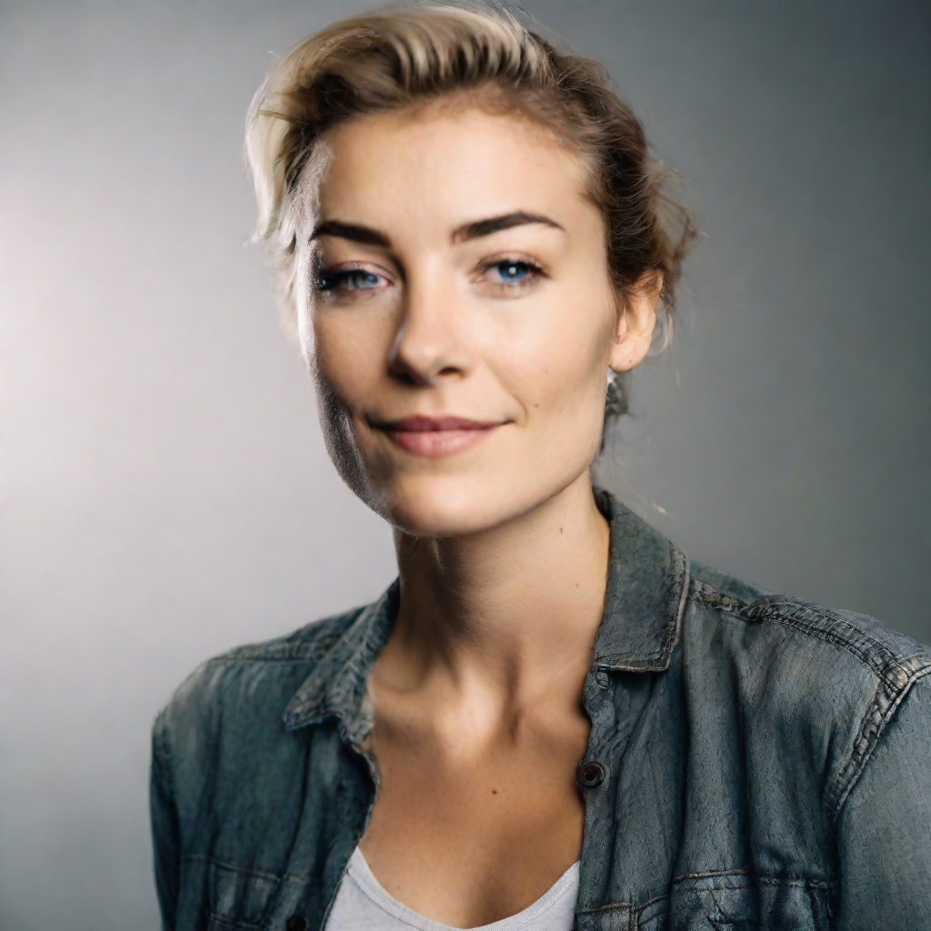 front shot, photo of blonde looks at viewer, cinematic shot