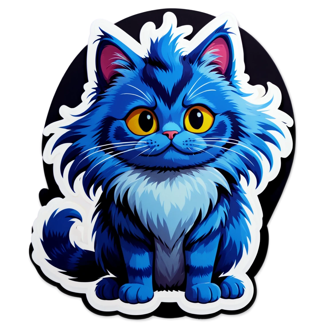 with long hair, with blue fur cat stickers