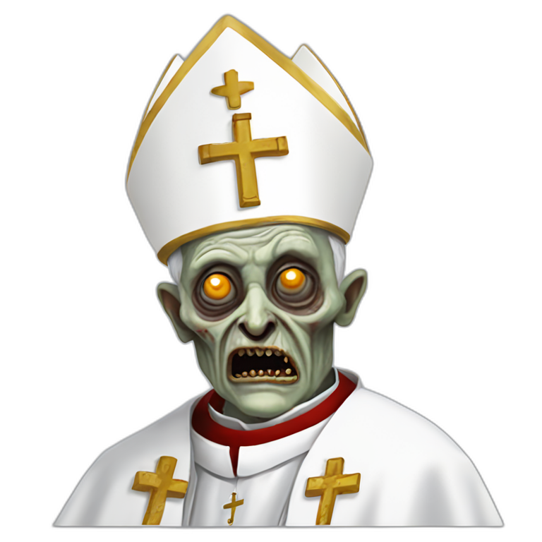 A TOK emoji of a zombie pope