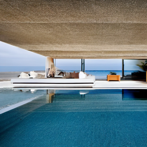 Stable Diffusion prompt: villa on the ocean beach, - PromptHero