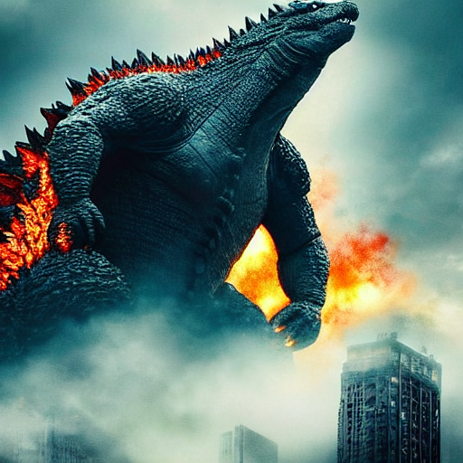 Stable Diffusion prompt: Godzilla doing destruction, - PromptHero