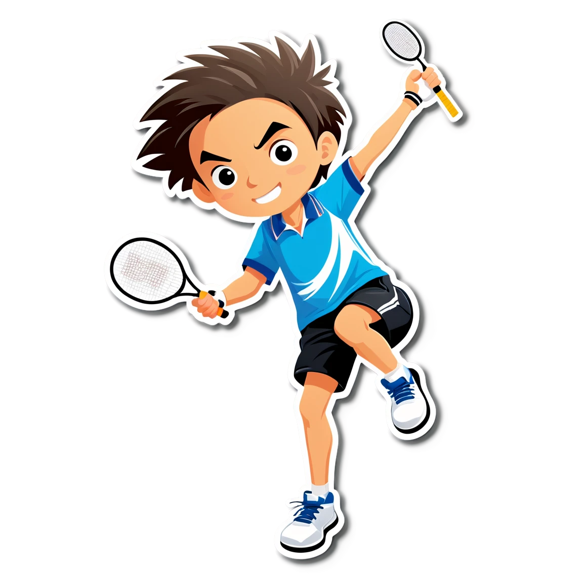 badminton boy sports stickers