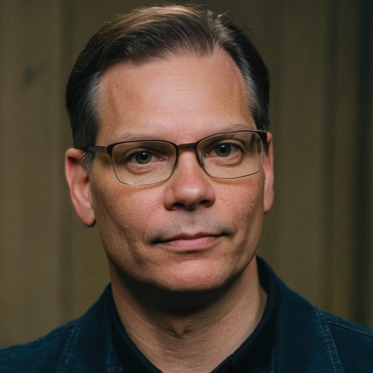 front shot, actor photo of a Tim Sweeney  looks at viewer, cinematic shot