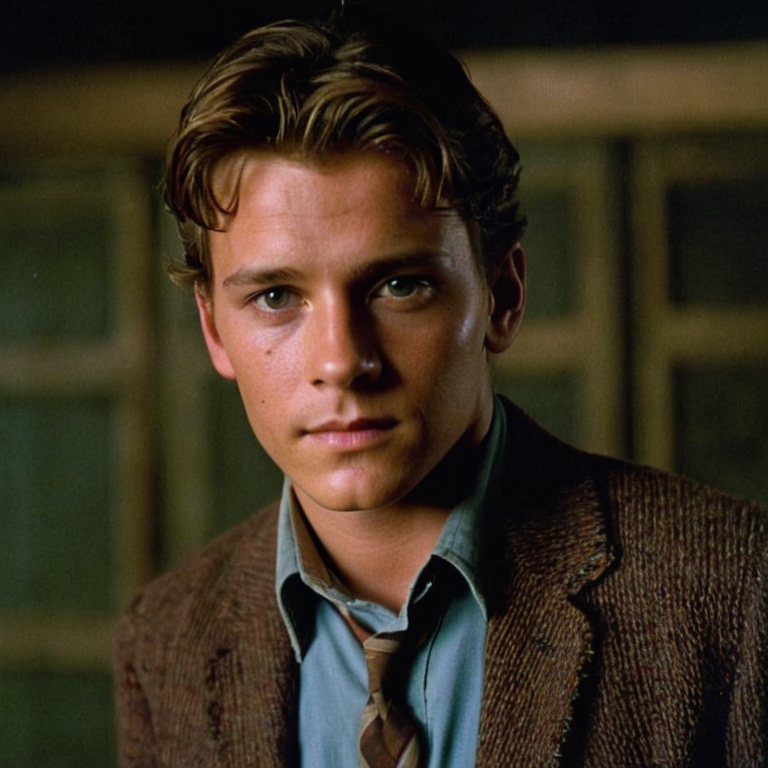 front shot, actor photo of a Younger  looks at viewer, cinematic shot