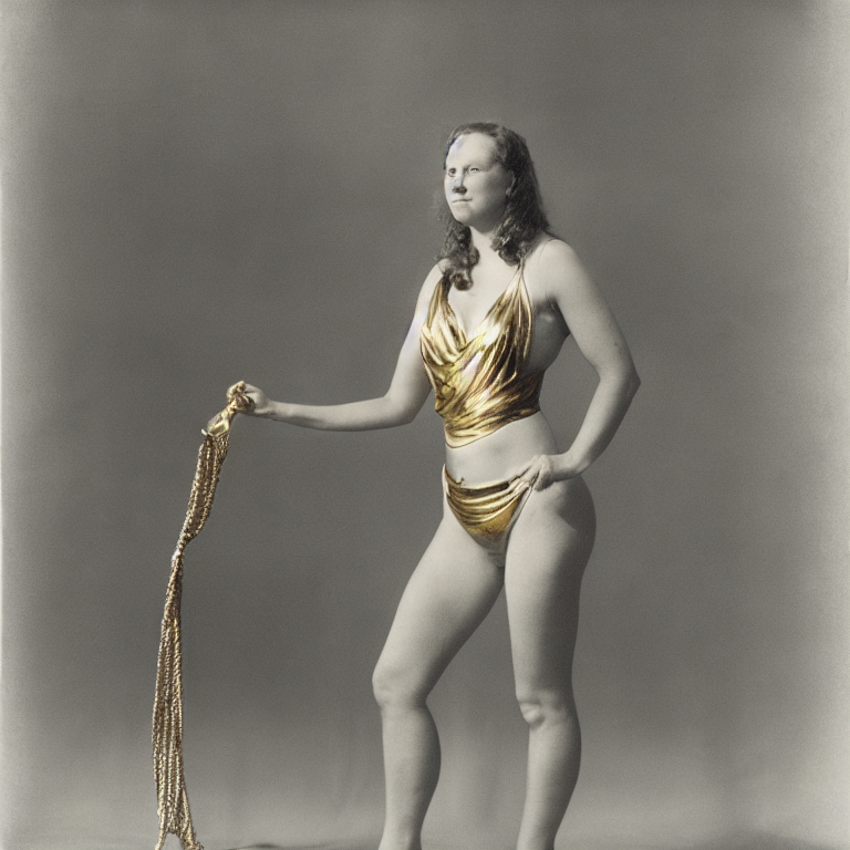 Wonder woman with golden lasso