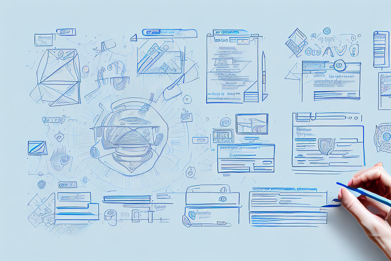 a product design process, showing the steps from idea to finished product, hand-drawn abstract illustration for a company blog, in style of corporate memphis, faded colors, white background, professional, minimalist, clean lines