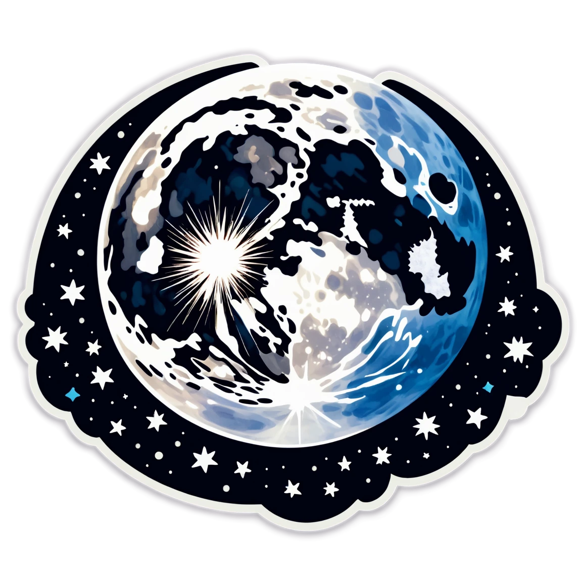 moon space stickers