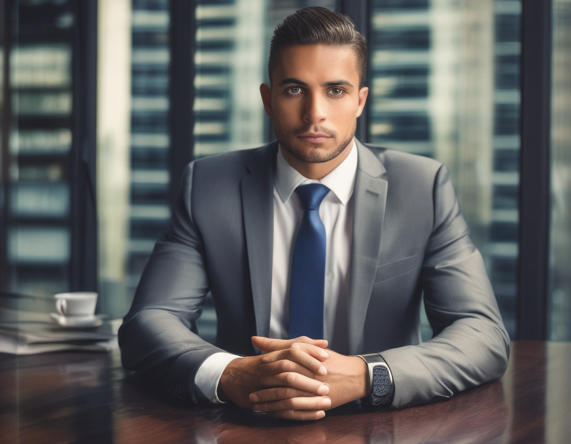 Business man, realistic, HD color photograph
