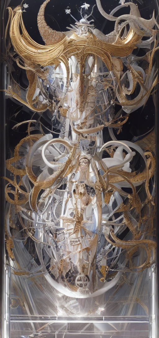 Astarte by John singer Sargent and Michael Whelan, trending on artstation, hyperrealistic, high detail 1,4 of a space sh