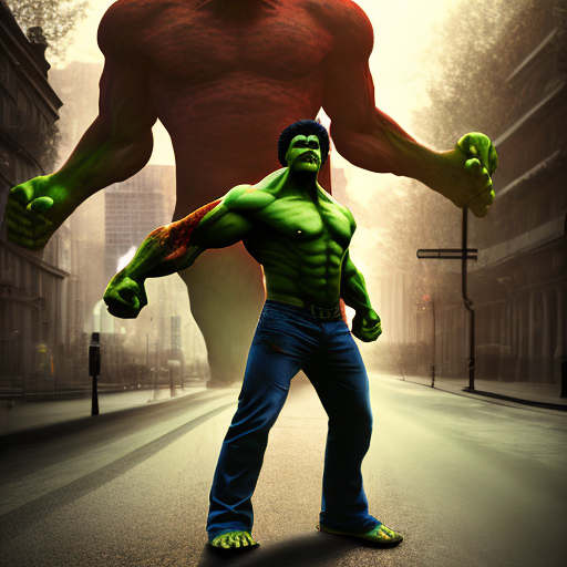 Openjourney prompt: hulk zombie standing in the street, - PromptHero