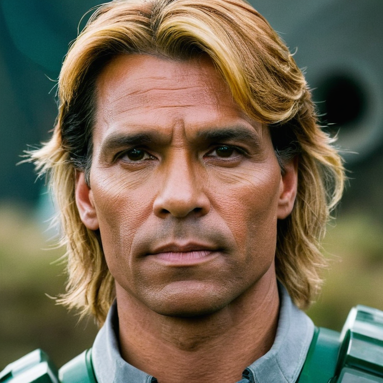 front shot, actor photo of a Portana from halo  looks at viewer, cinematic shot