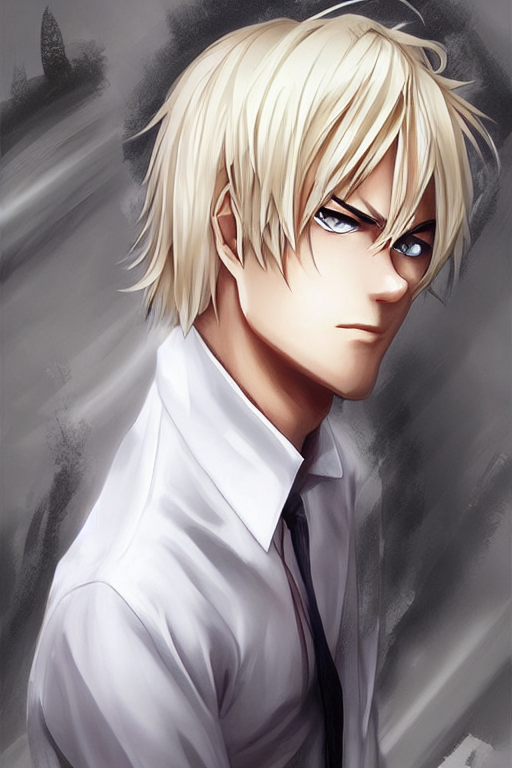 Stable Diffusion prompt: (anime face),white shirt, blonde - PromptHero