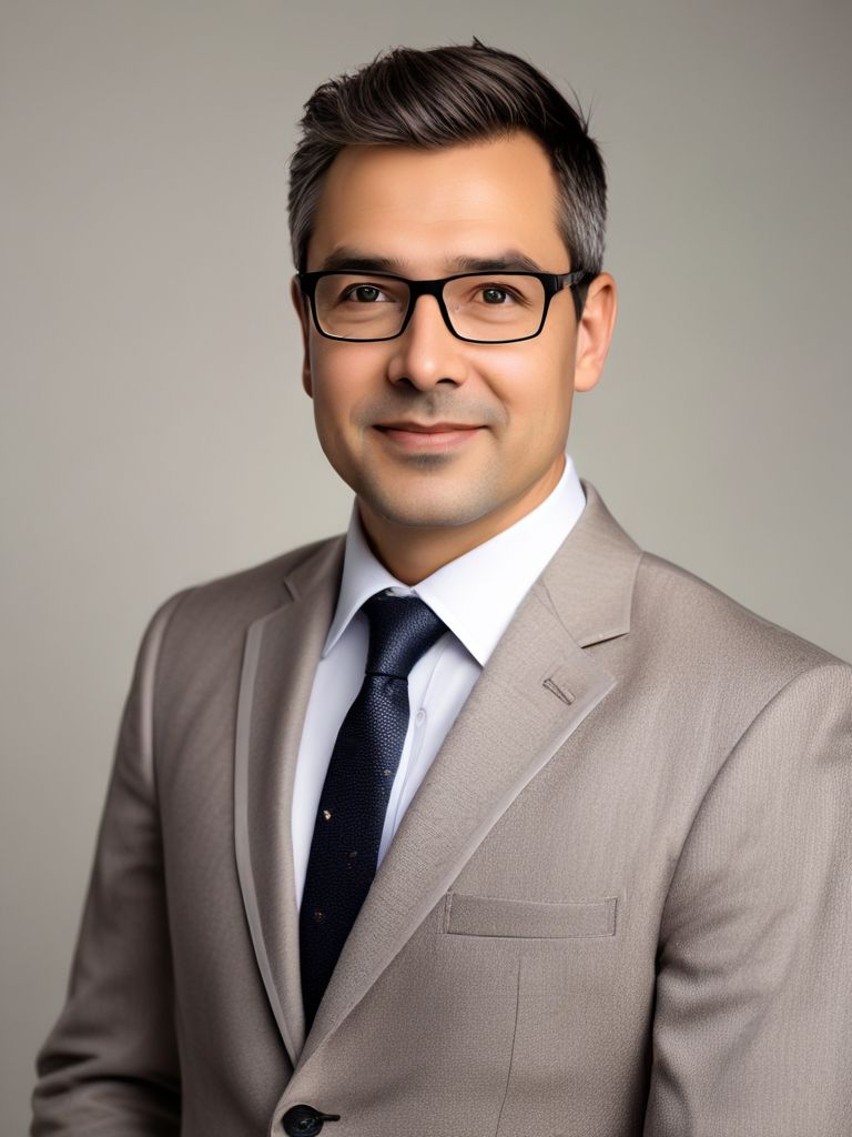 Modern corporate headshot with natural lighting and professional attire.