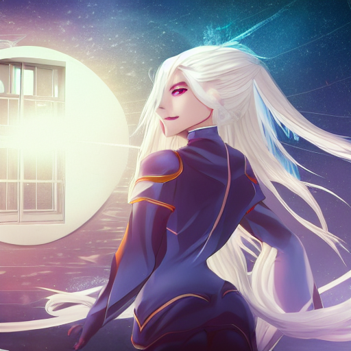 Stable Diffusion prompt: long white hair, beautiful young - PromptHero