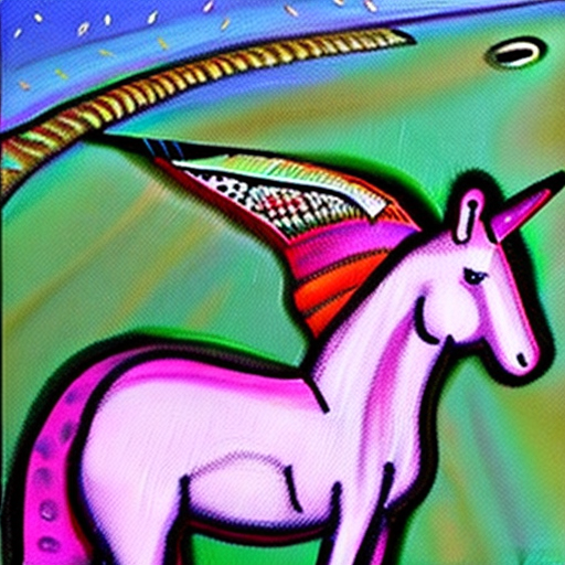 An AI generated image representing "A Unicorn have a great time"