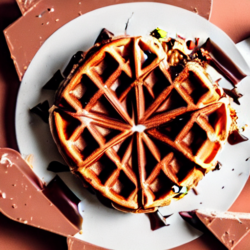 Man spreading chocolate on a waffle