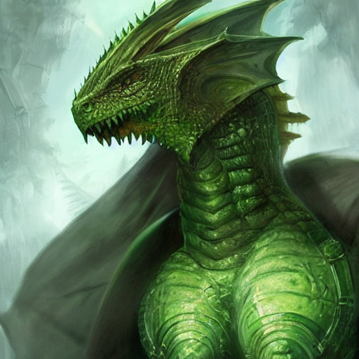 Stable Diffusion prompt: Green dragonborn, portrait, dnd, - PromptHero