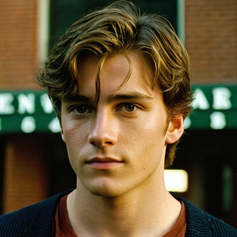 front shot, actor photo of a 25 years old  looks at viewer, cinematic shot