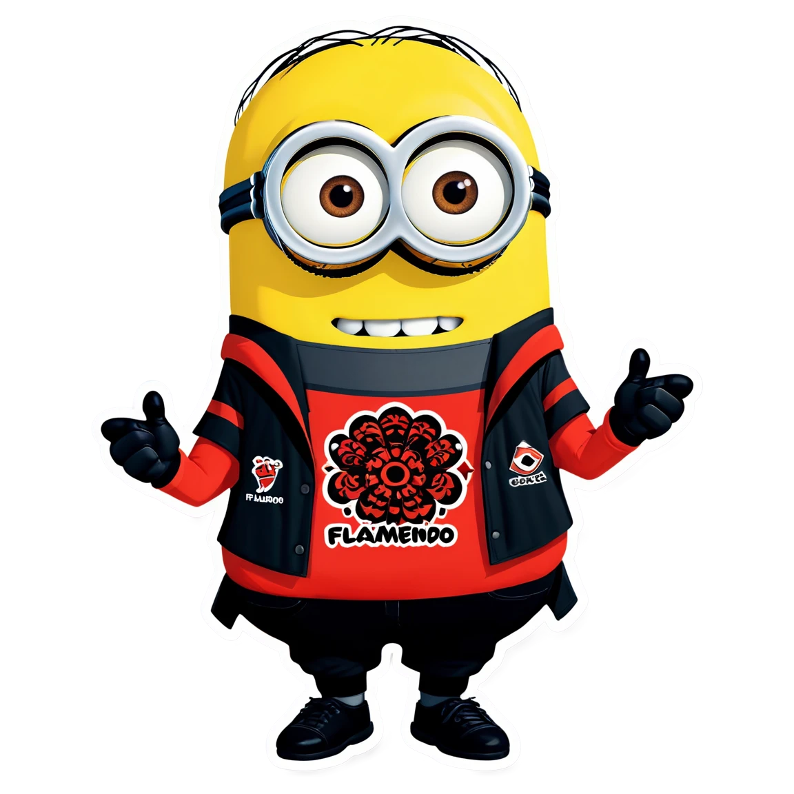 minion vestindo uma camisa do flamengo minion stickers