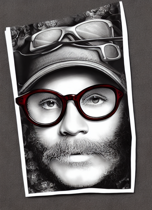 scull in hat and glasses