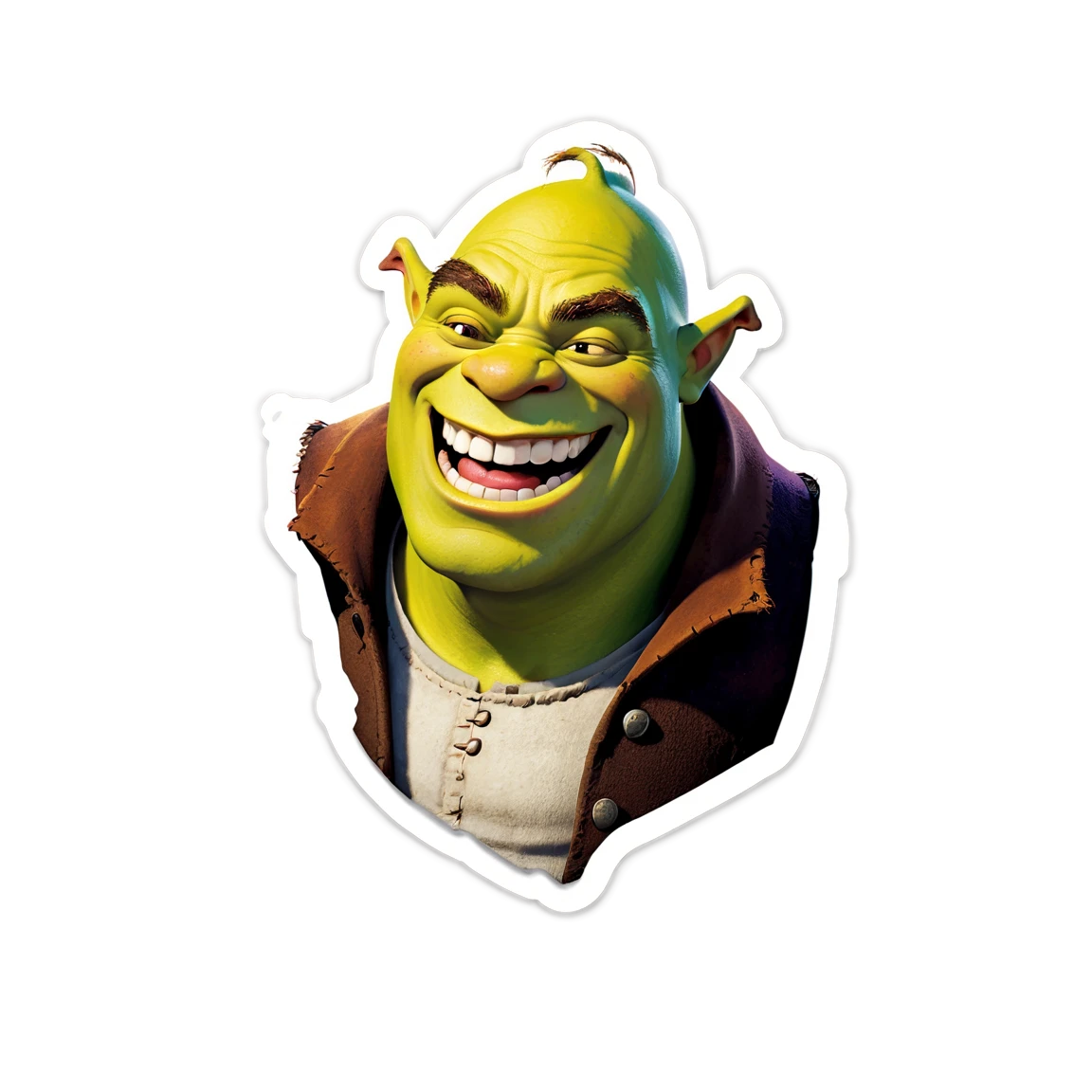 singed, laughing shrek stickers