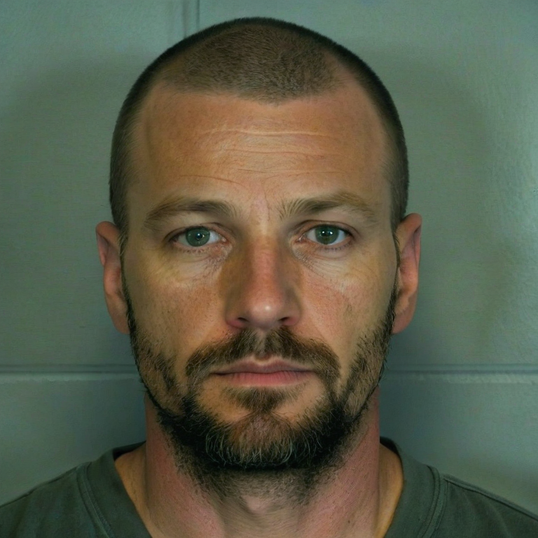 front shot, mugshot photo of a man caucasian  looks at viewer, cinematic shot