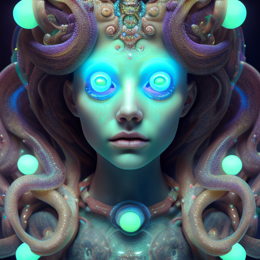 Openjourney prompt: goddess close-up portrait squid, - PromptHero