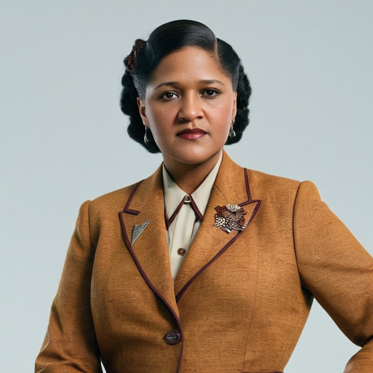 white background, front shot studio 3D render of henrietta lacks, cinematic shot