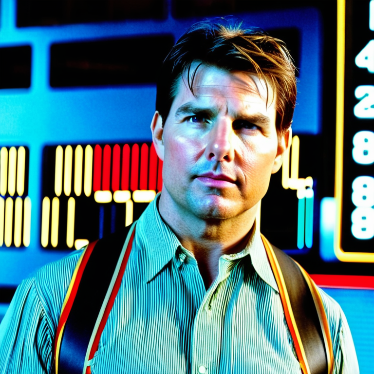 front shot, actor photo of a Chubby Tom cruise fat boy obese  looks at viewer, cinematic shot