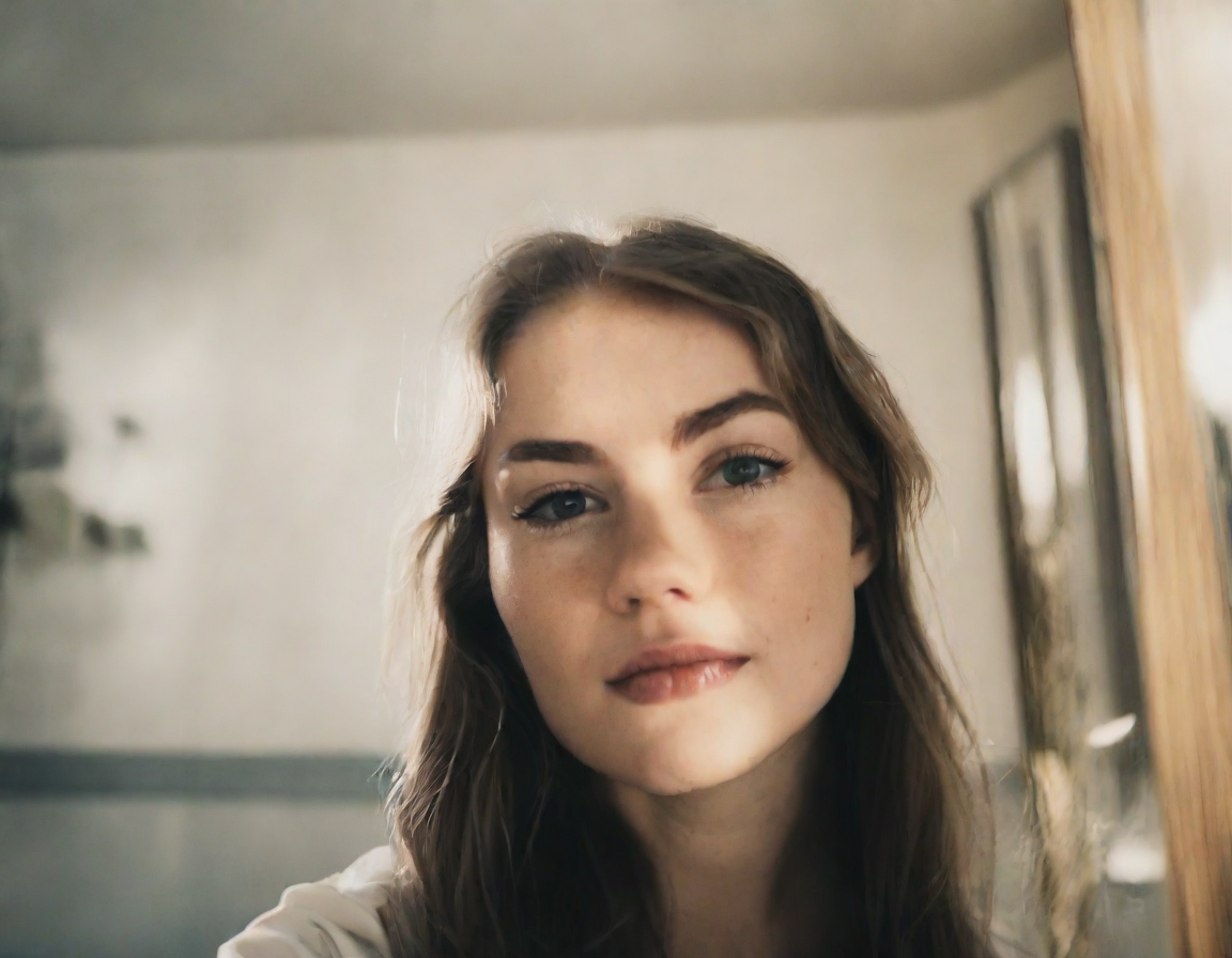 front shot, photo of blonde looks at viewer, cinematic shot