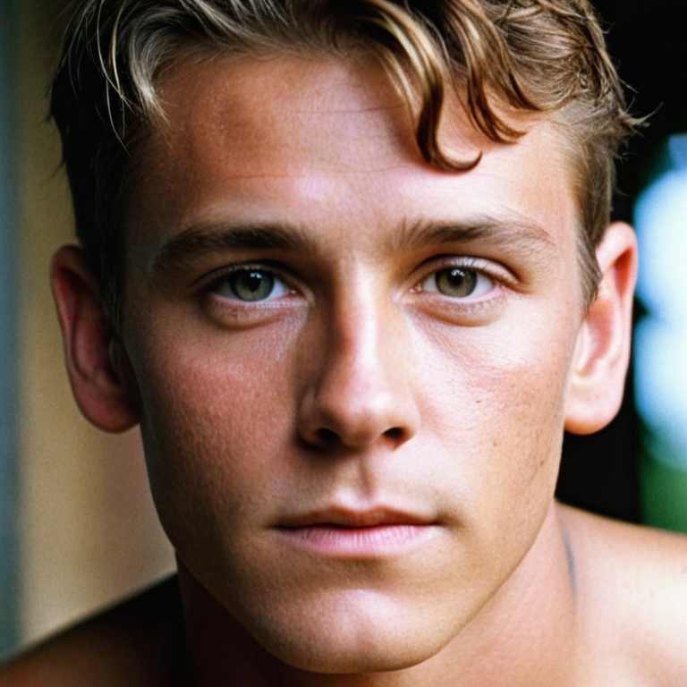 front shot, actor photo of a Younger  looks at viewer, cinematic shot