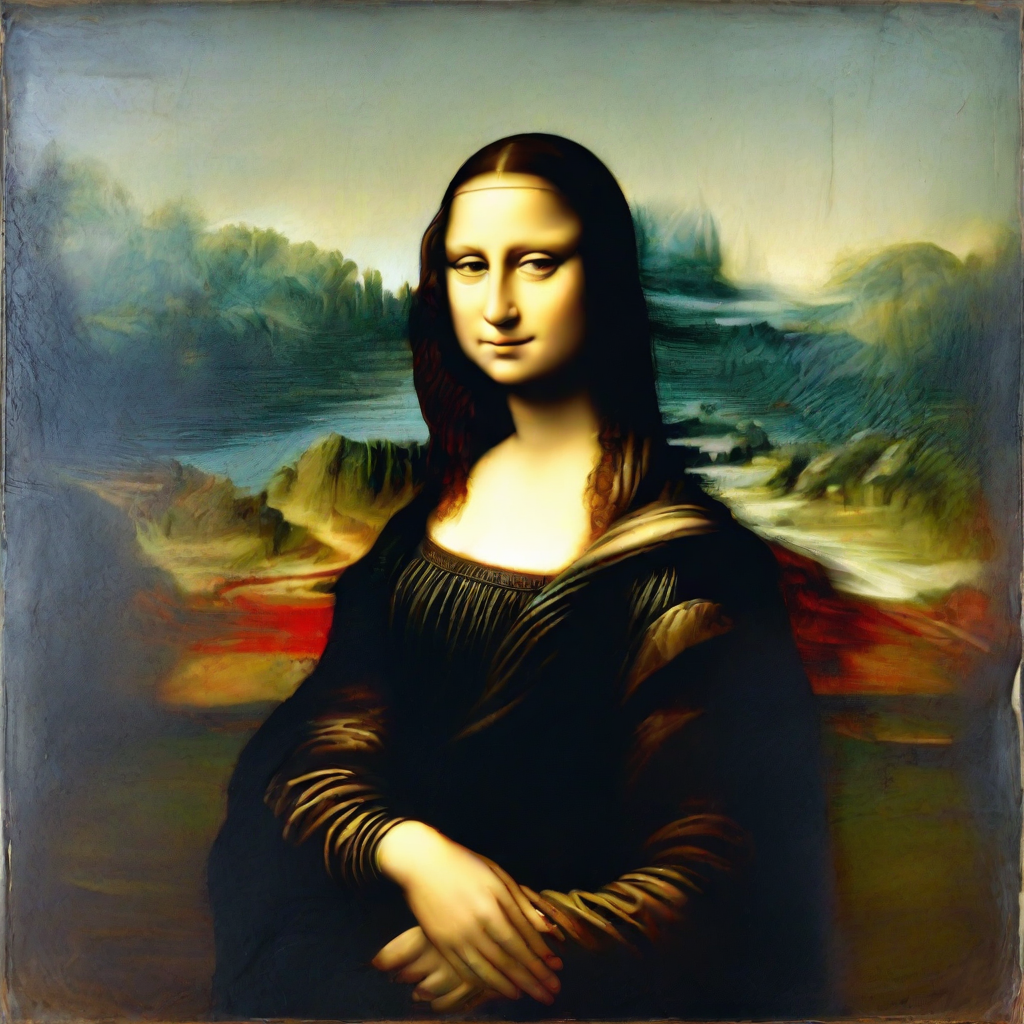 front shot, photo of Woman Mona lisa black  looks at viewer, cinematic shot