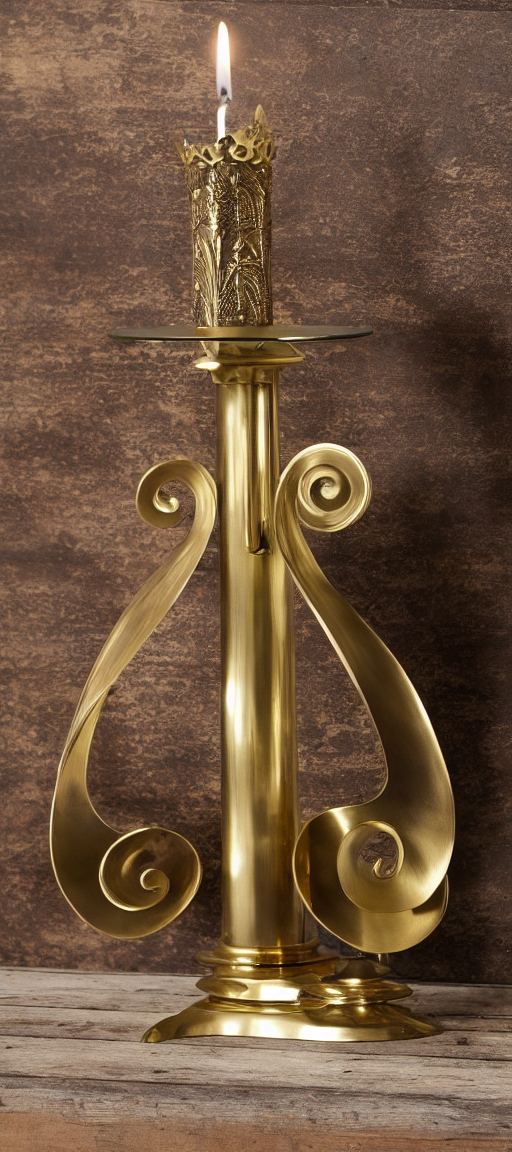 barocco candle holder brass