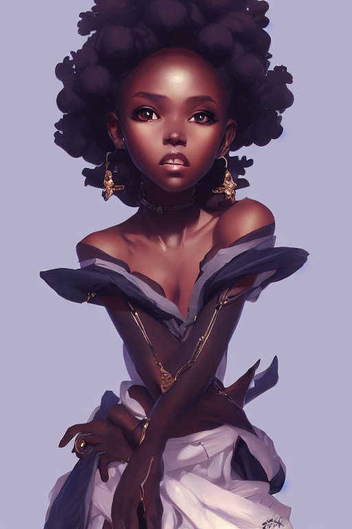 Stable Diffusion prompt: cute black anime girl, - PromptHero
