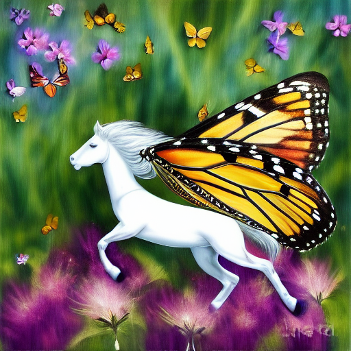 horse and butterfly
