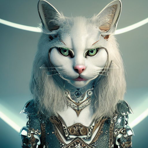 Stable Diffusion prompt: Anthropomorphic white cat, big - PromptHero